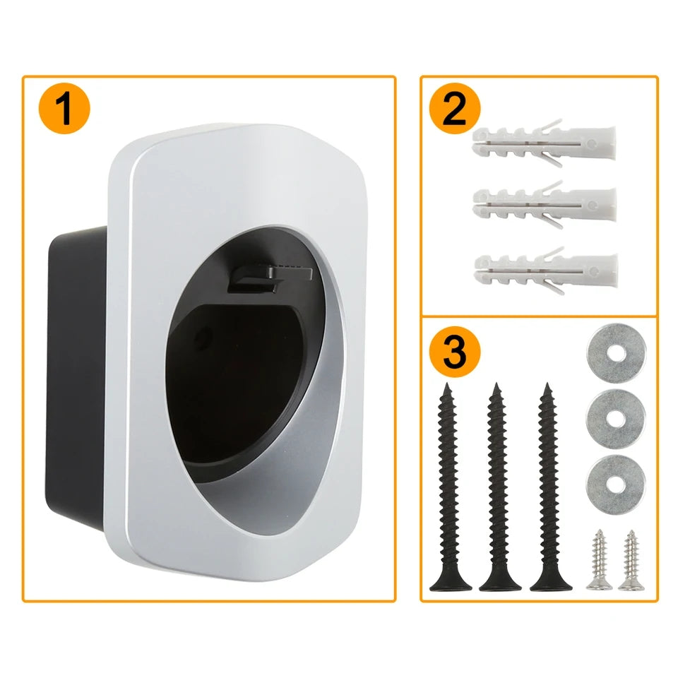 BlackCharge® Laadkabelhouder Type 2 – Stevige Muurbeugel voor een Georganiseerde Laadplek - BlackCharge Zwart