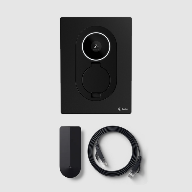 “Zaptec Go 2 laadpaal bundel Asphalt Black met Tibber Pulse”
