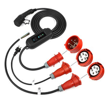 Mobiele 11kW Type 2 lader voor elektrische auto met LCD-display