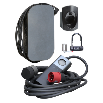 EVShield® ThunderCord CEE-Rood (22kW) Voordeelbundel – Complete Oplaadoplossing met Voordeelprijs! - BlackCharge Blanco (magnelis®) / Zwart