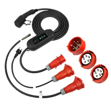 BlackCharge® 3.0 Mobiele EV Krachtstroomlader | Type 2 naar CEE 11 kW – Instelbaar & Weerbestendig – Met LCD-display & Timerfunctie