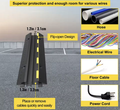 Kabeldrempel voor Laadkabels – 100cm | Anti-slip, Robuust Rubber, Modulair