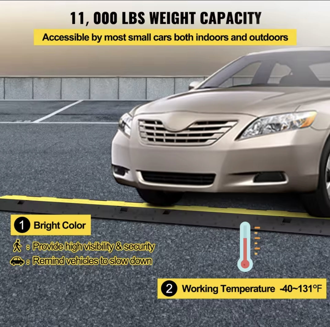 Kabeldrempel voor Laadkabels – 100cm | Anti-slip, Robuust Rubber, Modulair