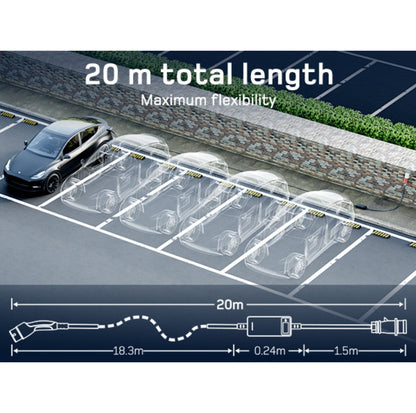 dé® 11kW Mobiele EV Thuislader – Type 2 | 7m–25m | Incl. CEE–Schuko verloop & kabelhouder