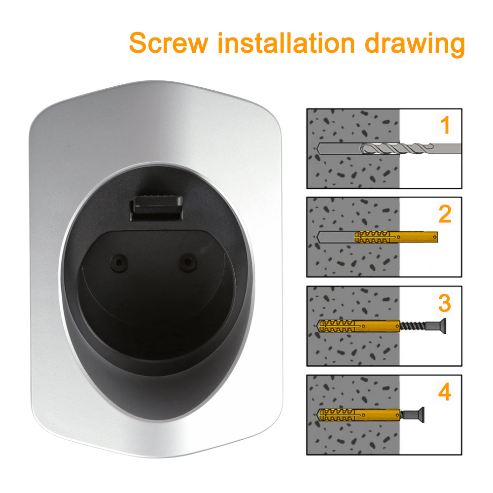 BlackCharge® Laadkabelhouder Type 2 – Stevige Muurbeugel voor een Georganiseerde Laadplek - BlackCharge Zwart